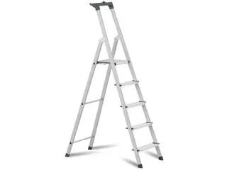 Trap,aluminium,treden diepte 8cm,platformhoogte 1,03m,enkelzijdig - 1