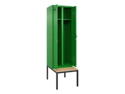 locker met bank,voor scheiding van kleding,HxBxD 2120x600x815mm,2vak