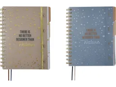 4-in-1 notitieboek A5 Natural krimp van 2 stuks. Gelinieerd, 300 pagin