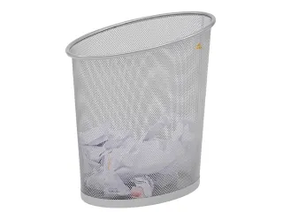 Mesh papierbak 18 liter zilvergrijs metaalgaas - 4