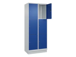 lockerkast,HxBxD 1950x800x500mm,2x3vakken,vak B 400mm,cil.-slot,sokkel - 1