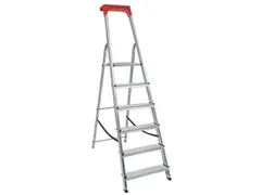 aluminium trapladder,eenzijdig,6treden,Stand H 1,21m,balk L 1,94m