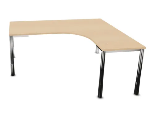 In hoogte verstelbaar bureau in vrije vorm,NE-esdoorn