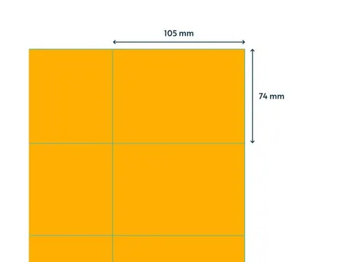 Gekleurde Etiketten 105x74mm Fluor Oranje 42420