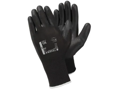Tegera 866 polyester precisiehandschoenen zwart maat 7, per 6 paar