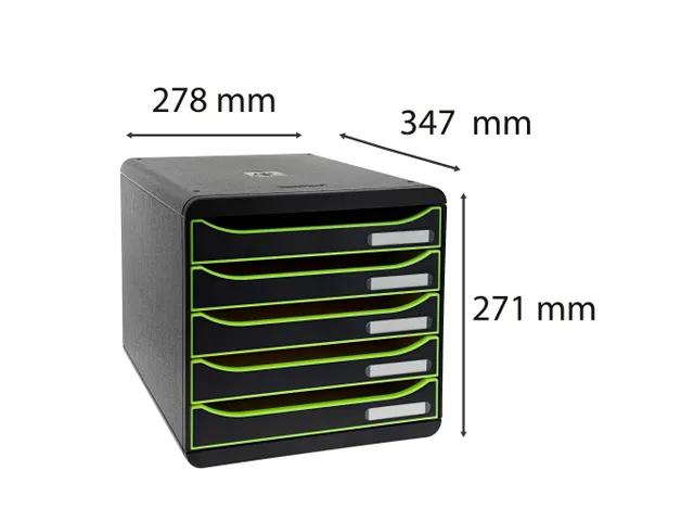 Ladenbox A4+ 5 Laden BIG-BOX PLUS Clc Sw/Apfelgrün/Sw