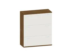 hangmappenkast 1150x1000x430mm 3hangmappenframes Noten + Wit