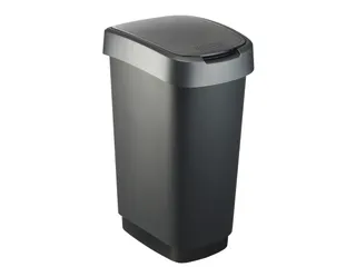Afvalbak Twist 50 liter Zwart Zilver - 1