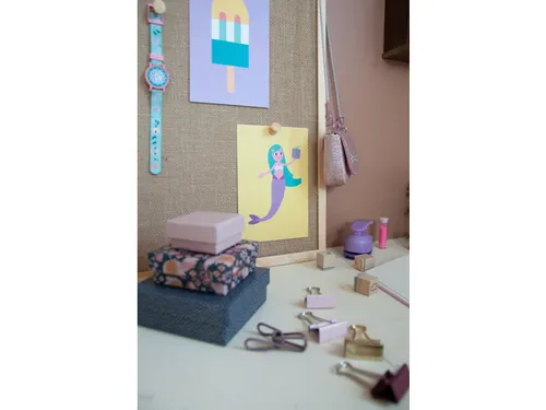 Prikbord Naga juten 40x60cm met houten omlijsting
