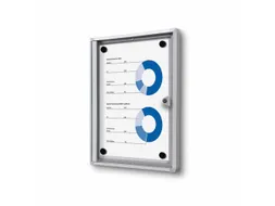 Vergrendelbaar Muurvitrine Magnetisch Economy 1xA4 Zilver