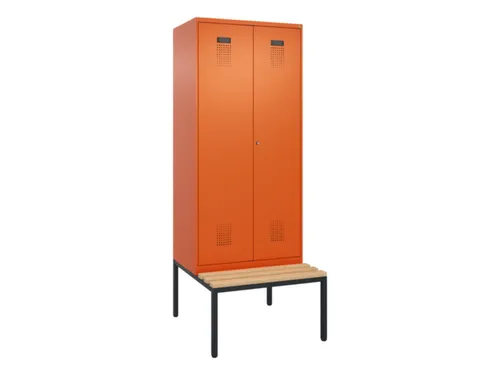PBM-locker met bank,HxBxD 2120x800x815mm,2vak,vak B 400mm