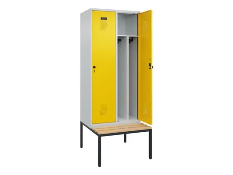 locker met bank,voor scheiding van kleding,HxBxD 2120x800x815mm,2vak
