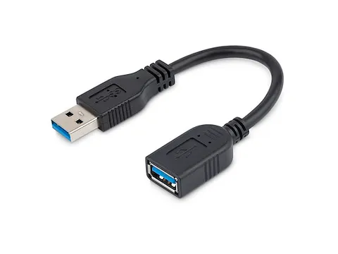 USB 3.0 A naar A verlengkabel mannelijk / vrouwelijk 15cm Zwart