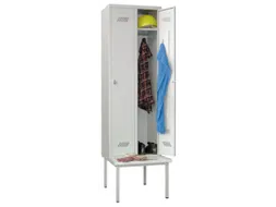 locker met bank,HxBxD 2150x600x500mm,2vak,RAL7035,front RAL7035
