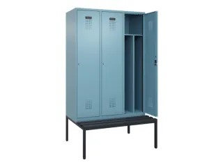locker met bank,voor scheiding van kleding,HxBxD 2120x1200x815mm,3vak - 1