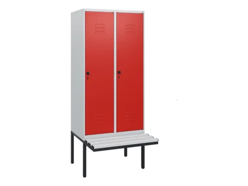 locker met bank,HxBxD 1950x800x815mm,2vak,vak B 400mm,draaigrendel