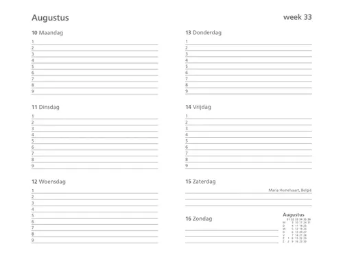 Schoolagenda 2026-2027 Ryam Cursus DeLuxe 7dagen/2pagina's zwart