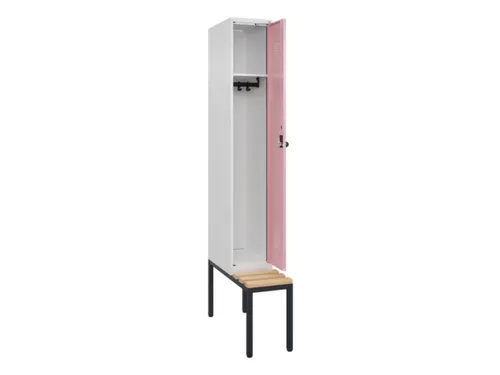locker met bank,HxBxD 2120x300x815mm,1vak,vak B 300mm,draaigrendel