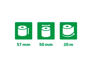 Rekenmachine Papierrol 57x50x12x20 1 laag offset extra wit 60g/m2 Wit - 4