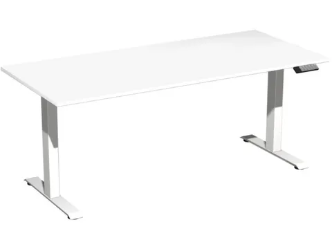 Elektrisch ihv bureau,HxBxD 630-1280x1800x800mm,blad wit,T-voet wit