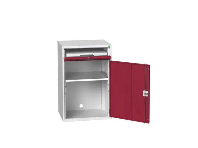 pc-kast 1000x650x550mm toetsenbordblad RAL7035 + RAL3004