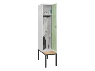 locker met bank,HxBxD 2120x400x815mm,1vak,vak B 400mm,draaigrendel - 1