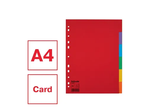 Tabbladen Esselte A4 11-gaats Karton 6-delig Blanco Tabs Kleur
