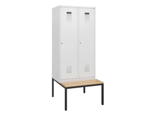 locker met bank,HxBxD 1950x800x815mm,2vak,vak B 400mm,cilinderslot