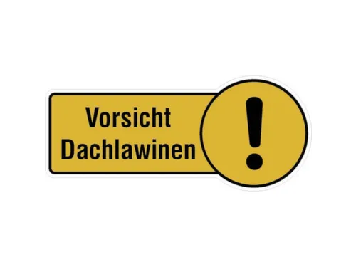 aanwijzingsbord,Pas op! Daklawines,PVC,om te verlijmen,HxB 130x300mm