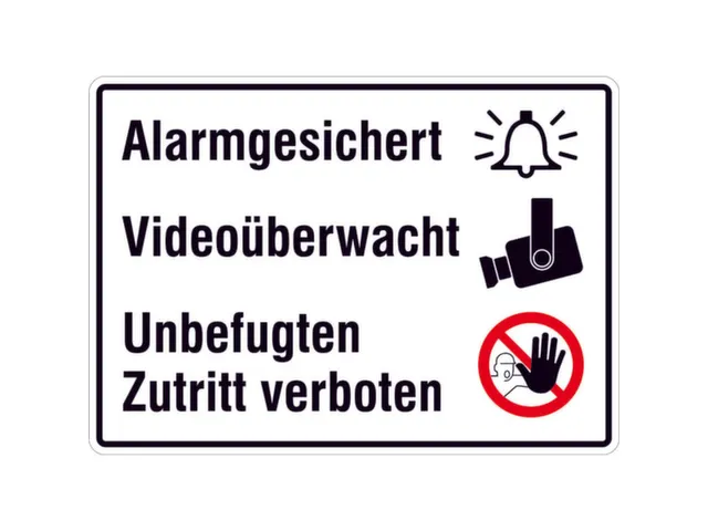 aanwijzingsbord,Beveiligd met alarm,aluminium gemerkt,gemoffeld