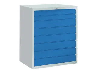 ladekast HxBxD 1200x1023x600mm 8laden slot RAL7035 front RAL5012 - 2
