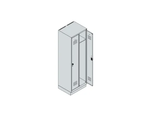 locker,HxBxD 1950x600x500mm,2vak,vak B 300mm,draaigrendel,sokkel