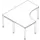 Bureau in vrije vorm 1800x1600mm Links vierkant poot Alu, Kersen