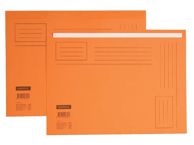 Vouwmap Quantore A4 ongelijke zijde 250gr oranje