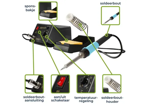 Soldeerstation Met Keramisch Verwarmingselement 48W 150-420°C
