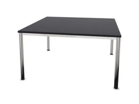 vergadertafel HxBxD 74x140x140cm vierkant 4voeten verchroomd CC-zwart