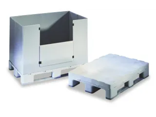 Vouwbare Palletbox Pp/pe Hxlxb 940X1200X1000Mm 850L 3Sledepoten - 2