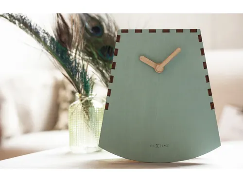 Tafelklok NeXtime Rocky 19.5x18x8.8 cm hout turquoise