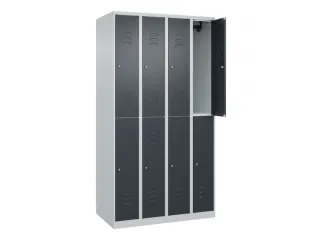 dubbeldekse locker,HxBxD 1850x1000x500mm,4x2vak.,vak B 250mm,cil.-slot - 2