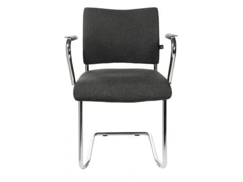 Bezoekersstoel Armleuningen Antraciet Stof 450x480x450mm Sledeframe