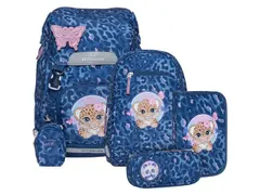 Schooltasset Beckmann Classic Cheeta 6dlg (schooltas, gymtas,etui gevu