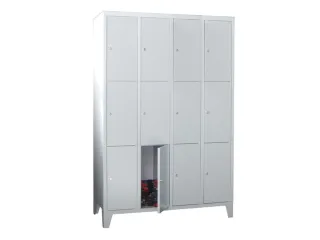 lockerkast,HxBxD 1850x1600x500mm,4x3vakken,RAL7035,front RAL6011 - 1