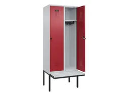 locker met bank,HxBxD 2120x800x815mm,2vak,vak B 400mm,draaigrendel