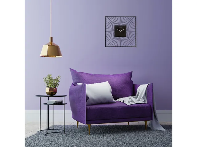 Wandklok Nextime 45x45x15 zwart metaal Vasco Square