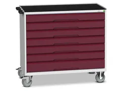 gereedschapswagen 965x1050x600mm antislipblad 7 laden RAL7035+RAL3004