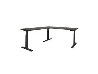 Elektrisch Hoekbureau Dextro Plus 180x200cm Frame Zwart Blad Logan Eik - 1
