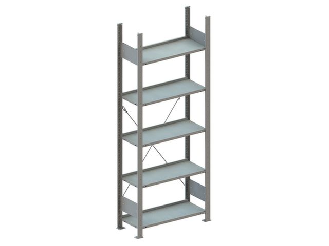 Inhaakstelling Basis 2000x750x300mm 5legborden Vaklast 80kg | MagazijnstellingWinkel.nl