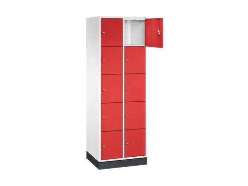 lockerkast,HxBxD 1950x620x500mm,2x5vakken,cil.-slot,sokkel