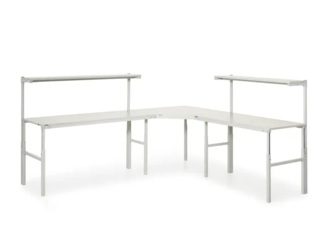 Table d'angle 90° ESD table de base avec tablette 1100x700mm gris cla