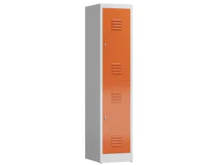 Dubbeldekse garderobekast 1800x415x500mm 2vak B400mm RAL7035 RAL3000 - 1